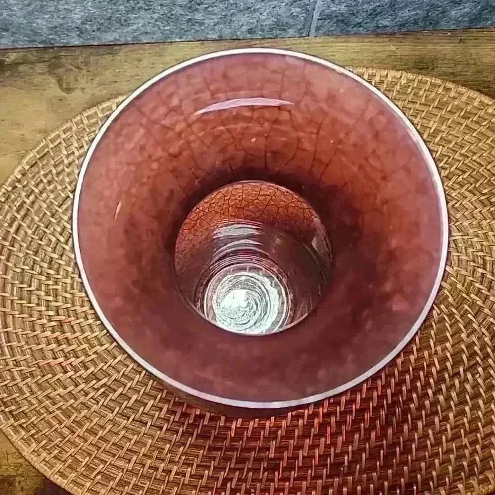 Egg shell textured glass vase Dark Burgundy Wine Made‎ USA